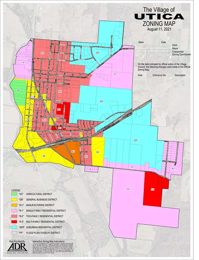 Village of Utica Zoning Map 2021